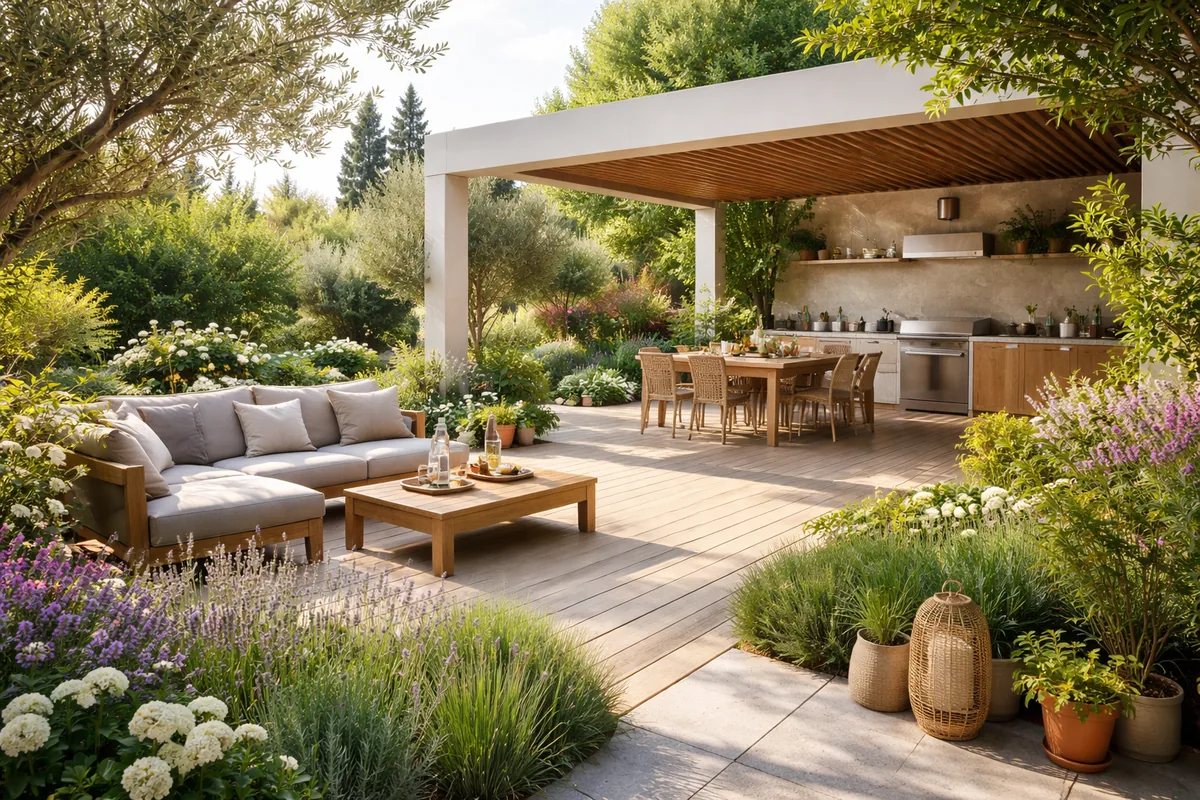 Comment créer un espace extérieur harmonieux entre jardin et cuisine